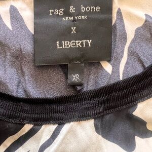 rag & bone x LIBERTY Floral Print Top in Black and Cream